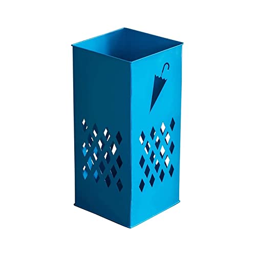 Porte-parapluie rack métal bleu CHEWYNP bac égouttement seau rangement entrée maison bureau - 2