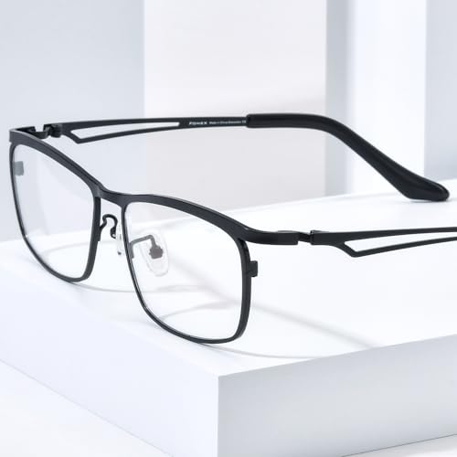 Image of FONEX Pure Titanium Glasses Frame Men Square Eyeglasses Optical Eyewear F85775