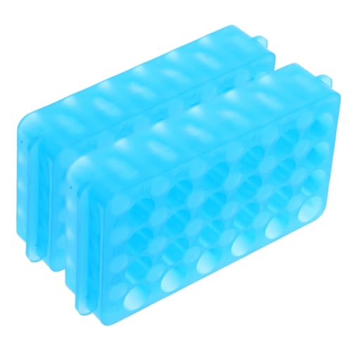 KICHOUSE 2pcs Multifunctional Test Tube Vial Rack 24-hole Lab Stand Acid Alkali-resistant Built- Sample Holder Microcentrifuge Tube Rack