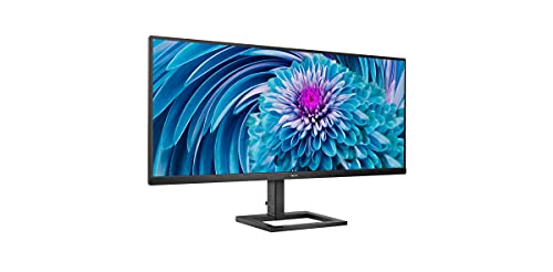 PHILIPS 345E2AE - 34 Inch WQHD Ultrawide Monitor,75 Hz, 4ms, IPS, Height adjust, AMD FreeSync, Speakers (3440 x 1440, 300 cd/m², HDMI/DP)