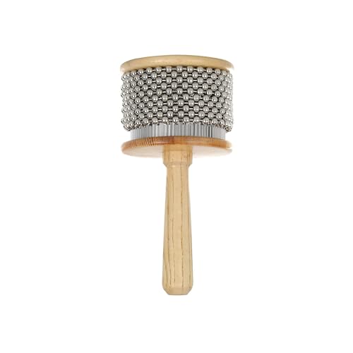 ABPETE Latin Percussion Afuche Cabasa - Cuban Instrument Latin Wooden Percussion Instrumento Handheld Metal Beaded Drum Set Professional Musical Shaker for Band and Classroom Use (small size)