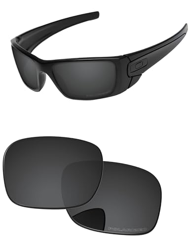 PapaViva Replacement Lenses for Oakley Fuel Cell OO9096 60mm Sunglass Solid Black Polarized