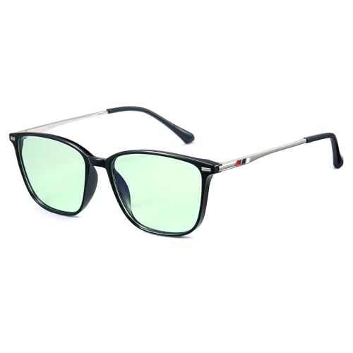Image of Cyxus Blue Light Blocking Glasses Men Woman Square TR90 Frame Anti Eyestrain Office Computer Gaming Study 8208 Green