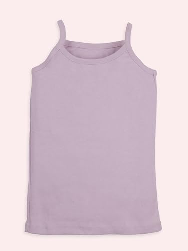 Image of KiddoPanti Girls 100% Cotton Rib Solid Camisole Tank Top Pack of 3