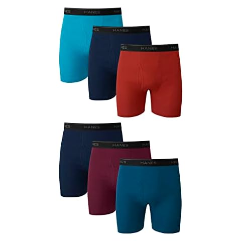 Hanes Cool Dri Cotton Boxer Briefs, 6 Pack Cover