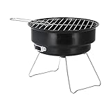 Jonlaki Rundes Barbecue-Grill-Set, Tragbarer Holzkohlegrill aus Eisen für Outdoor-Küche, Grill,...