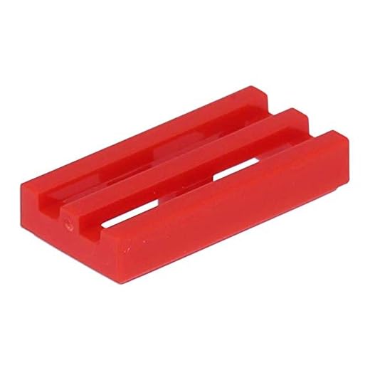 LEGO 50 x kakelplattor, modifierad 1 x 2 rutnät med bygel botten röd