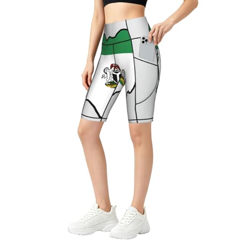 Cuissard de sport femme taille haute mi-cuisse imprimé pour entraînement