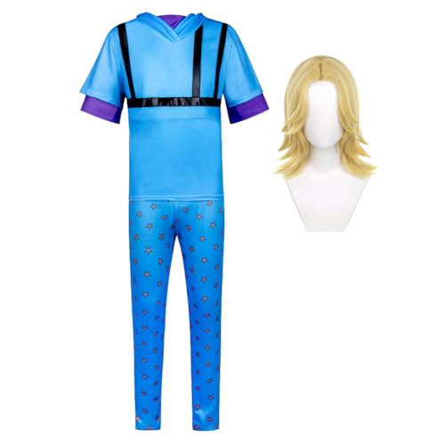 Cosplay Johnny Joestar costume anime bleu et blanc unisexe pour Halloween