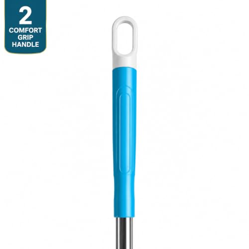 Image of Mi|Ton Spining Mop Set | 1 Year Lock Warranty ON Side|Adjustable Heavy Duty Mop Rod for Floor Cleaning | Stainless Steel Handle & 4 Microfiber Refills-Blue