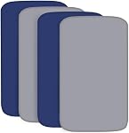 Biloban Baby Crib Sheets 4 Pack (28 x 52in), Ultra Soft Microfiber, Gray/Blue, Machine Washable, Standard Crib Mattress Size