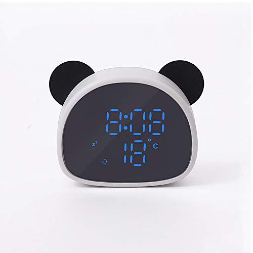 COKECO Panda Digital Alarm Clock,Panda Mirror Alarm Clock Cute Office Desktop Decoration Clock