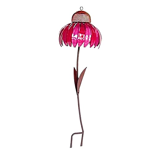 Coneflower Vogelfutterstation für Vögel, Blume, Kolibri-Futterstation für den Außenbereich | stehendes Vogelfutterhaus für den Außenbereich, aus Metall, Kunst für die Dekoration des Gartenhofs