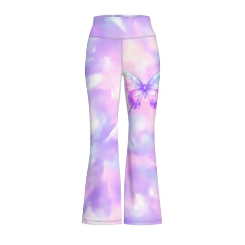 Dolyues Girls Flare Leggings High Waist Bell Bottoms for Girls Yoga Pants with Multi Pattern Size 5-14 Years2