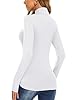 Casual Mock Neck Tops for Women Elastic Long Sleev... #4