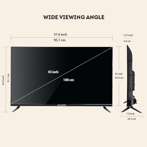 Image of CELLECOR 108 cm (43 inch) Full HD LED Smart Android TV with Voice Remote | Play Store (E43P) Free Installation - Black