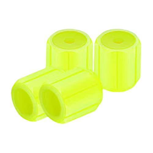 4x NeaxgeandX Bouchons de valve de pneu de voiture éclairés pour moto et vélo jaunes, 1,2 x 1,5 cm