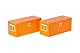 Herpa Zubehör L2x Baucontainer, kommunalorange, im Maßstab 1:87, Miniatur Modell, Kunststoff