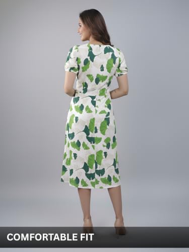 Image of Leriya Fashion Dress for Women | Western One Piece Dress for Women Short & Long | Short Sleeve Casual Summer Dresses for Beach & Stylish Party Outifits Knee-Length