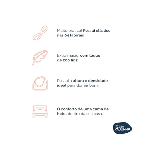 Pillow Top Colchão Cama Casal Queen Acolchoado Micro Percal 400 fios Macio