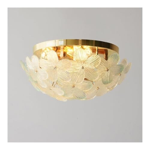 Plafonnier à fleurs en verre rose moderne luminaire à intensité réglable chambre de fille green
