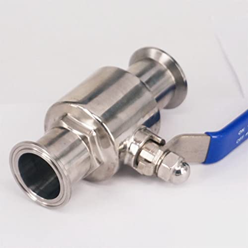 Válvula de bola abrazadera triple 1-1/2 acero inoxidable SS304 virola 38 mm para tubería 5
