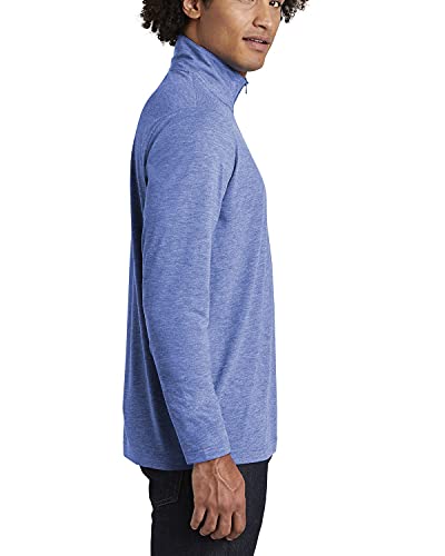 JustBlanks Mens Tri-Blend Quarter-Zip Cadet Collar Long-Sleeve Reverse Coil Zipper Casual Pullover Sweater for Men3