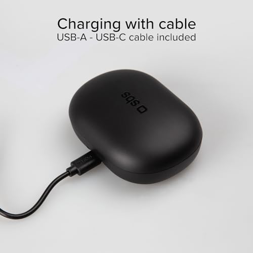 SBS Rhino Twin OWS True Wireless Sportowe słuchawki douszne z aktywną redukcją szumów, etui ładujące, mikrofon, łuki, sterowanie dotykowe, iPhone, Android, 7 godzin na jednym ładowaniu