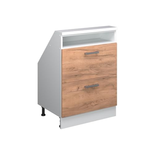 Vicco Mobile sottotetto Rion, Quercia dorata/bianco, con 2 cassetti