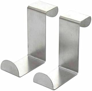 10PCS Over The Door Hook - Stainless Steel Versatile Coat Hooks, Over Doors Hangers - Reversible Cupboard and Drawer Hooks
