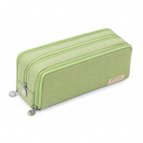 Image of WORSHIPER Big Capacity Pencil Pen Case Bag with Zipper Office College School Storage Large Capacity Bag Pouch Holder Box Organizer Colorful (Special -Dark Green)