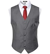 JEMITOP Men's Classic Slim Fit Dress Vest Formal Wedding Prom Tuxedo Suit Vest with Pocket