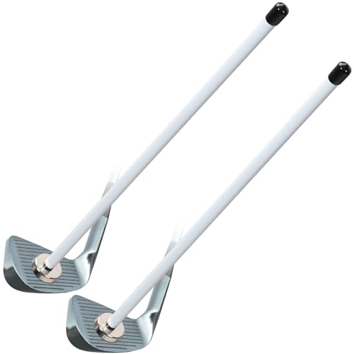 Ihomepark Golf Magnetic Alignment Rods, Club Face Golf Training Tool, 16” Golf Alignment Magnet Swing Trainer Aid 2 Pack