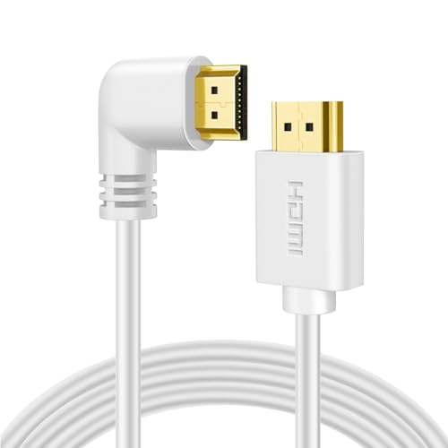 TNP - Cable HDMI en ángulo izquierdo de 90 grados (3 pies) – Cable HDMI 2.0 de alta velocidad, compatible con UHD 4K 60Hz 2K 2160p Full HD 1080p Quad HD 1440p 3D ARC/eARC Ethernet para Xbox One X/S PS