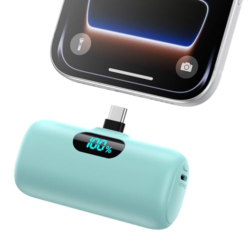 Image of Feob Mini Portable Charger 5000mAh Power Bank,15W PD USB C Cell Phone Portable Power,LCD Display Battery Pack Compatible with iPhone 17 /Air /17 Pro /17Pro Max /16 /15 Android /Samsung /Moto(Type-C Only)