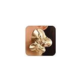 Statement Chunky Large Silver Earrings for Women Trendy, Big Irregular Geometric Dainty Gold Liquid Metal Stud Earrings Simple Prom Party Jewelry Gift (Gold)