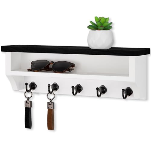 Nekon Key Holder Wall Mount, Wall Organizer Shelf with 5 Key Hooks by Nekon - Used condition - US$19.01