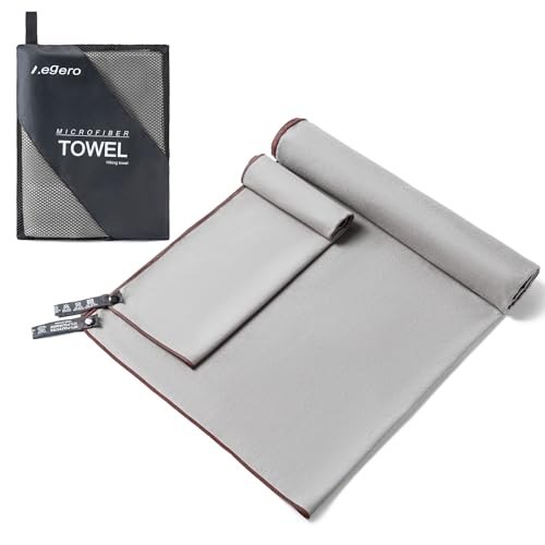 Aegero Camping Towel,2 Pack Microfiber Travel Sports Towel,Quick Dry-Super Absorbent-Ultra