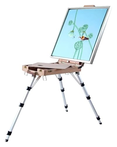 Caballete de pintura Caballete de madera, Caballete Caballete de madera Caballete de mesa plegable portátil for dibujar pintura al óleo Caballete de pintura de bocetos de aleación de aluminio for el a