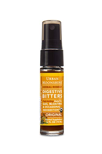 Urban Moonshine Original Digestive Bitters | Traditional Organic Herbal Supplement | Fast-Acting Relief for Gas, Bloating & Occasional Indigestion | 15 ML Spray (Pack of 2)