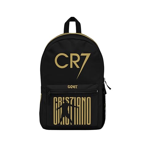 Ronaldo GOAT Backpack | Gold Edition #7 Legend Bag for Adults & Youth | Sports & Travel Daypack
