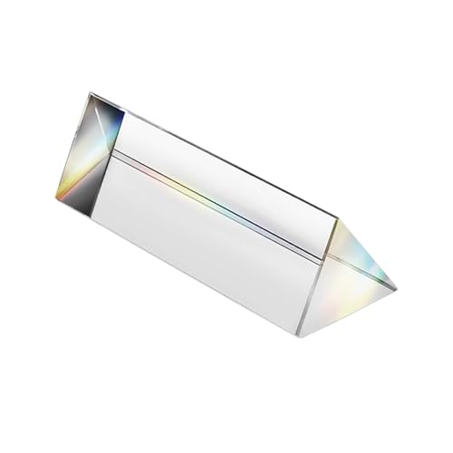 SagaSave K9 Crystal Triangular Prism, Optical Prisms Glass, Full Rainbow Color Spectrum for Teaching Light Spectrum Physics and Photo Photography Prism-0.98 * 0.98 * 0.98 * 3.94in