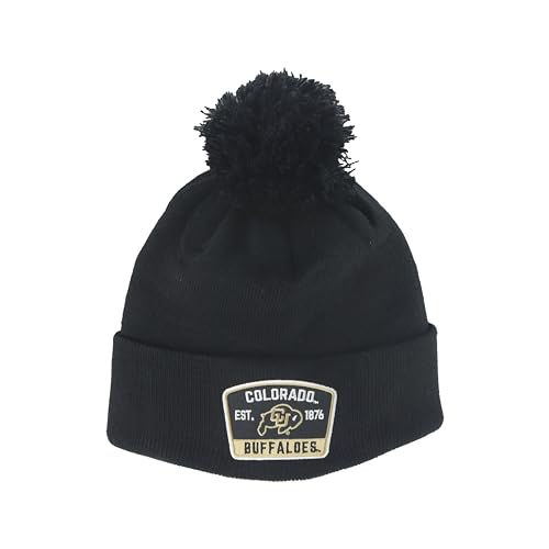 Colorado Buffaloes NCAA Officially Licensed Pom Beanie Patch Switchback Black