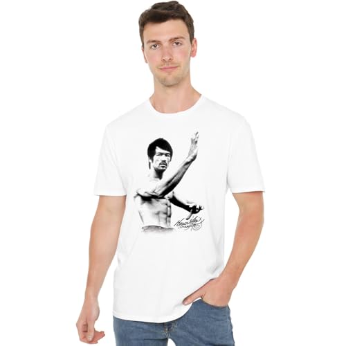 T-shirt Bruce Lee Serenity blanc mixte aux finitions soignées pour passionnés