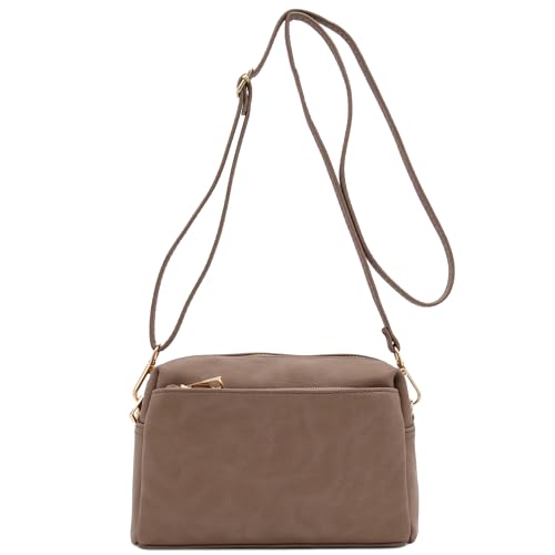 FashionPuzzle Triple Zip Crossbody Bag