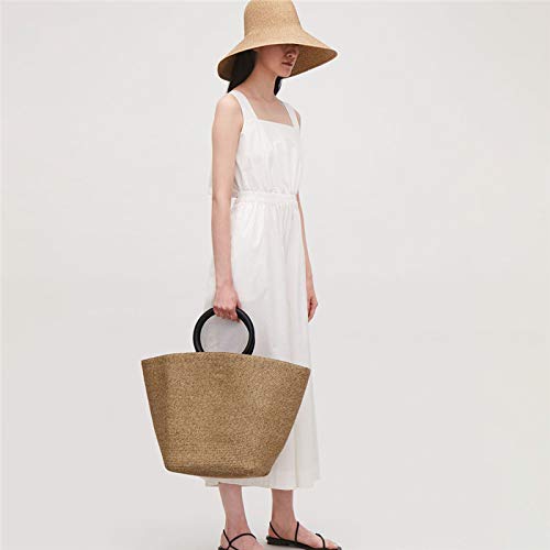 Bolso de paja Bolso de paja Bolso de mujer Bolso de playa Hecho a mano Mimbre Verano Tote Bolsas grandes de ratán Bandoleras de hombro 649
