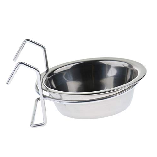 KESOTO Vogel voederbak drinkbak waterbak roestvrij staal om op te hangen voor vogelkooi - Afbeelding 7