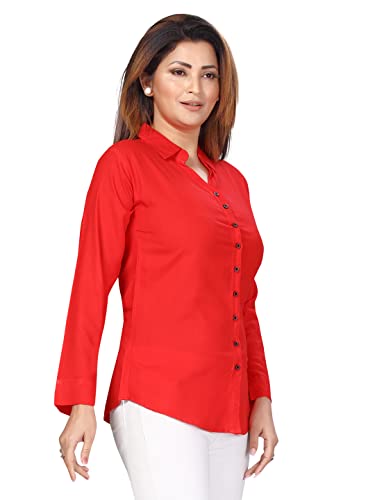Image of muhuratam Women's Regular Fit Shirt (SH-W-2002 Red S)