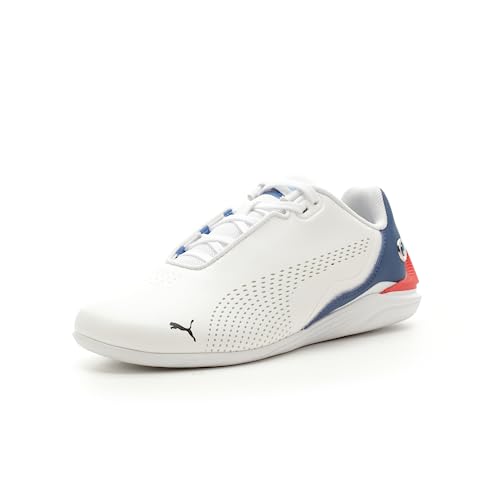 PUMA Unisex-Child M Motorsport Drift Cat Hook and Loop Shoes Kids BMW Sneaker, White-Pro Blue, 4 US Toddler