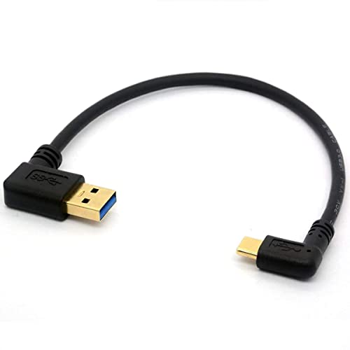 HUHANGGod USB 3.0 zu Typ C 90 Grad abgewinkelter Stecker, vergoldet, USB C Verlängerungskabel...